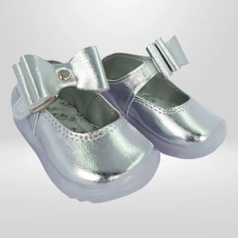Zapatos de Trabilla Niña — Plata