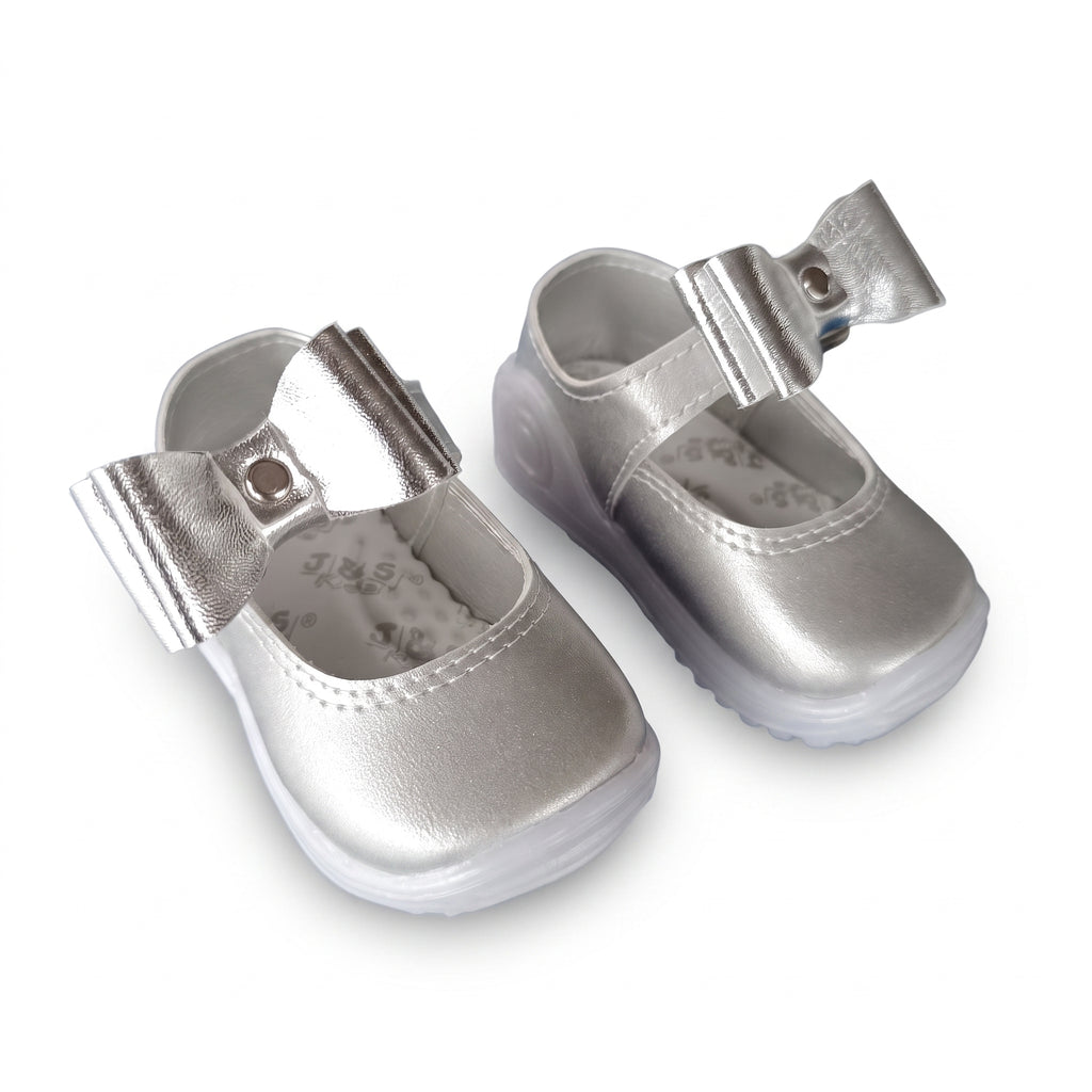 Zapatos de Trabilla Niña — Plata